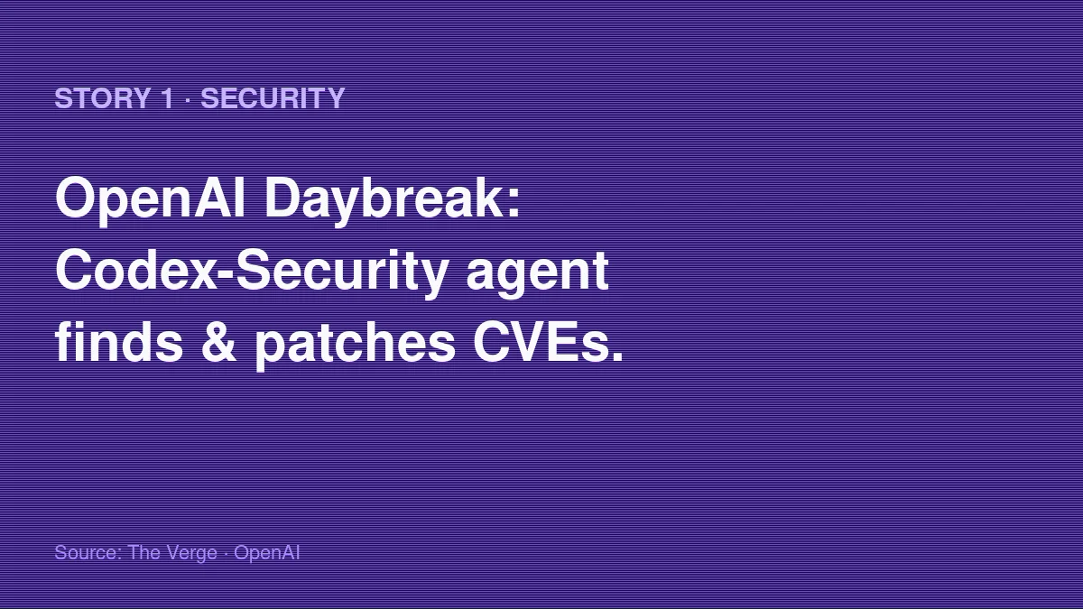 OpenAI Daybreak — Codex Security agent that builds a threat model and validates vulnerabilities before fixing them