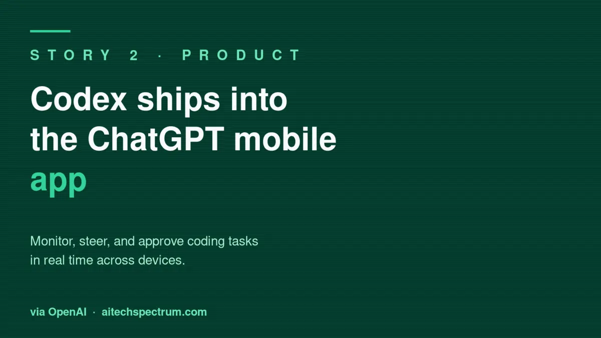 OpenAI Codex now runs from the ChatGPT mobile app — monitor, steer, and approve coding tasks across devices